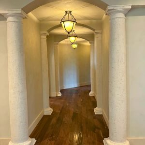 Plaster Columns in a hallway