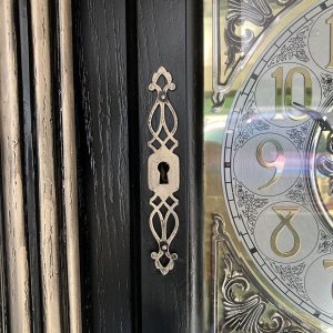 heirloom grandfather clock cabinet detail